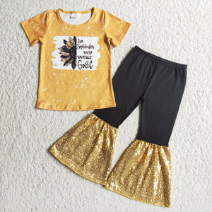 RTS September Gold Sequin Bells Outfit