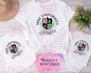 Pink and Green University Sublimation/ DTF/ BLEACHED Shirts, Onesies, Sweatshirts- MULTIPLE COLORS