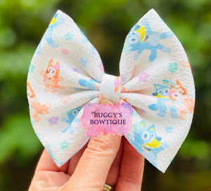 Pastel Blue Dog bow/ bow tie/ headband/ piggies/ scrunchie