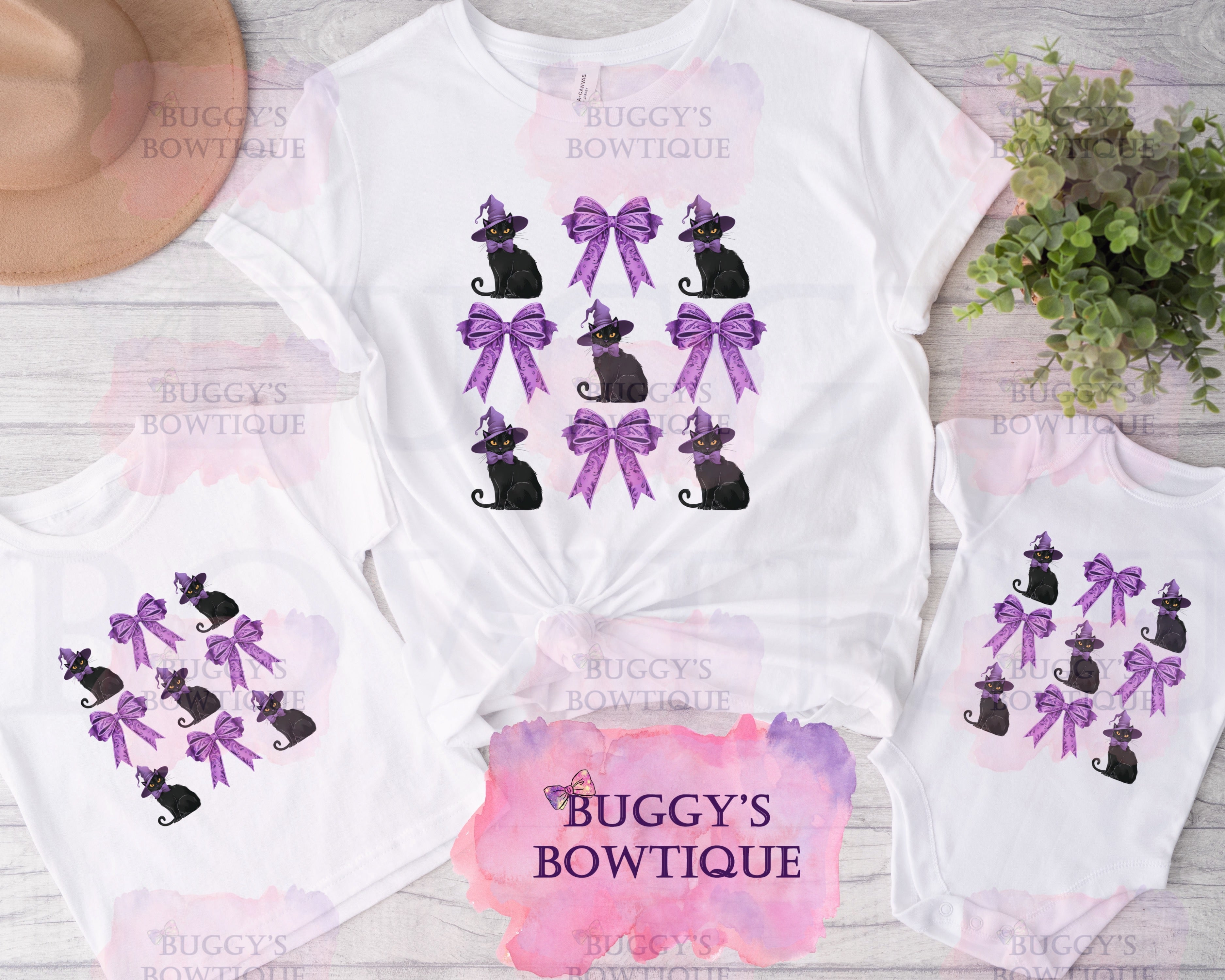 Cats and Bows Sublimation/ DTF/ BLEACHED Shirts, Onesies, Sweatshirts- MULTIPLE COLORS