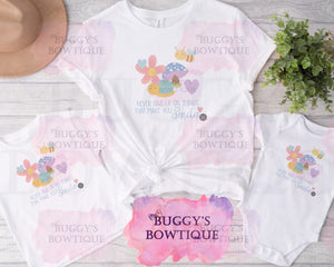 Never Give Up On Things That Make You Smile Sublimation/ DTF/ BLEACHED Shirts, Onesies, Sweatshirts- MULTIPLE COLORS