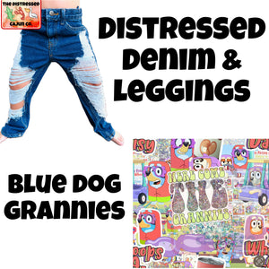 Blue Dog Grannies Distressed Denim & Leggings
