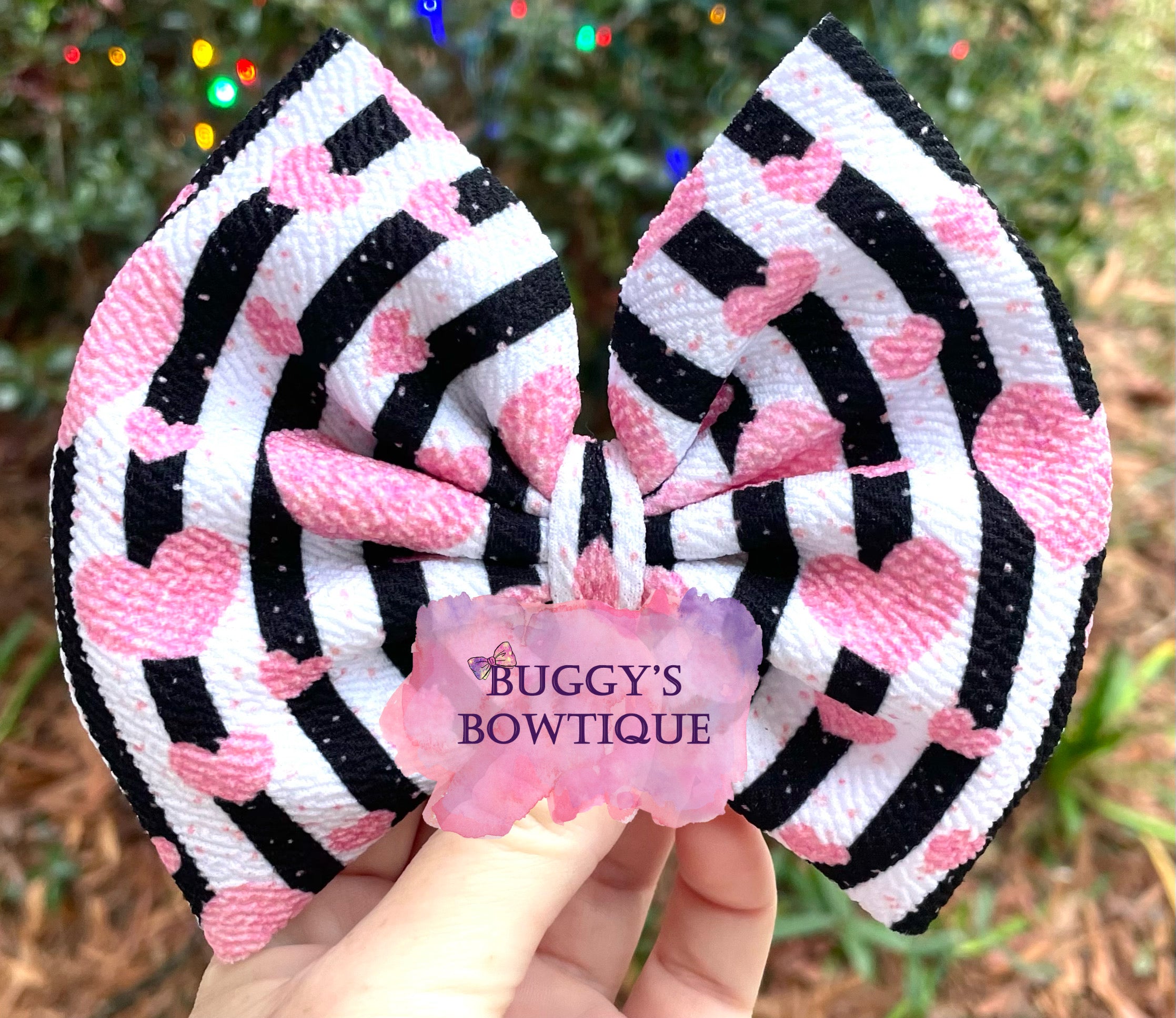 Hearts and Stripes bow/bow tie/headband/piggies/Scrunchie