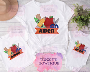 Personalized School Supplies Sublimation/ DTF/ BLEACHED Shirts, Onesies, Sweatshirts- MULTIPLE COLORS