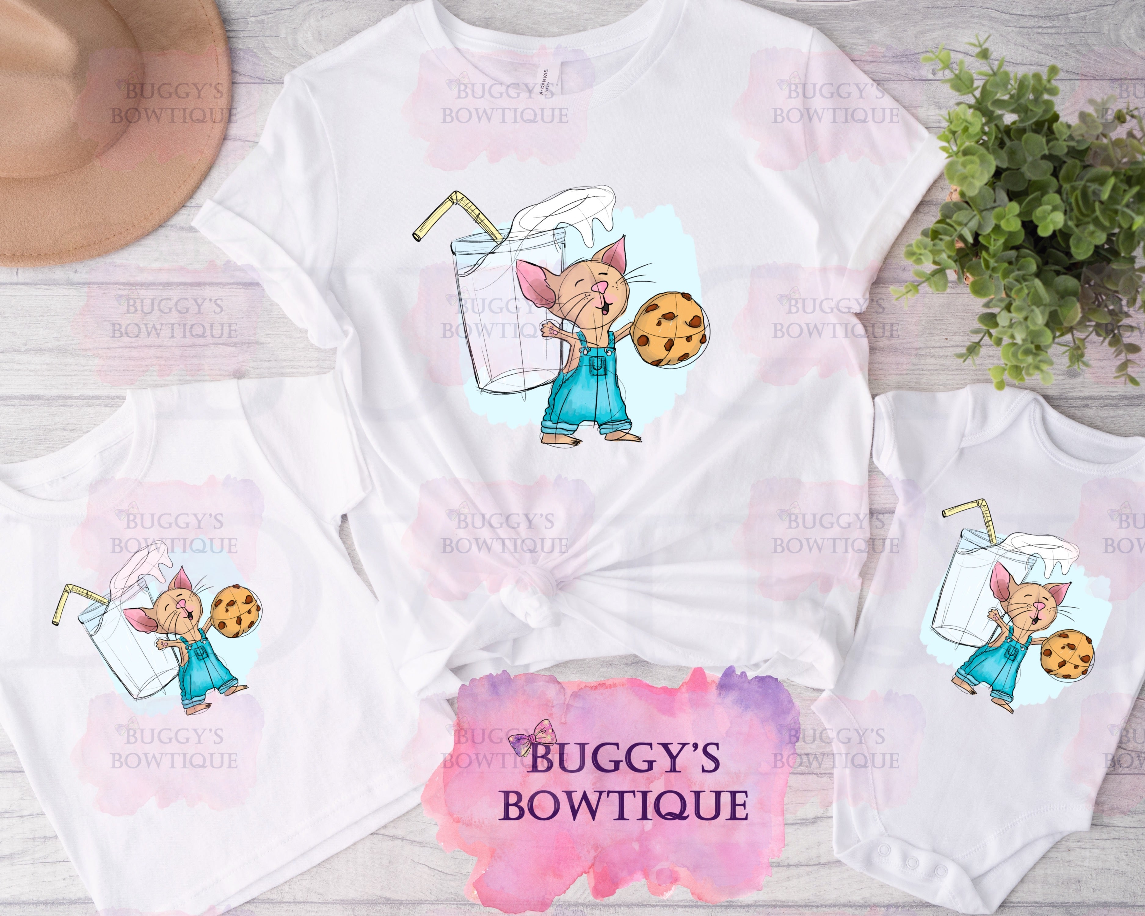 Mouse Cookie Sublimation/ DTF/ BLEACHED Shirts, Onesies, Sweatshirts- MULTIPLE COLORS