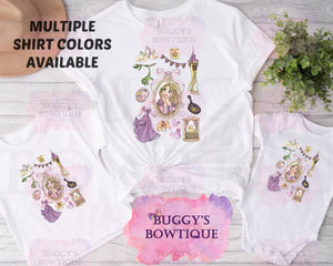 Tower Princess Sublimation/ DTF/ BLEACHED Shirts, Onesies, Sweatshirts- MULTIPLE COLORS