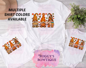 Fall Gnomes Sublimation/ DTF/ BLEACHED Shirts, Onesies, Sweatshirts- MULTIPLE COLORS