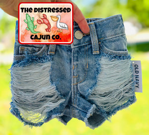 RTS Distressed Denim Shorts 0/3 month