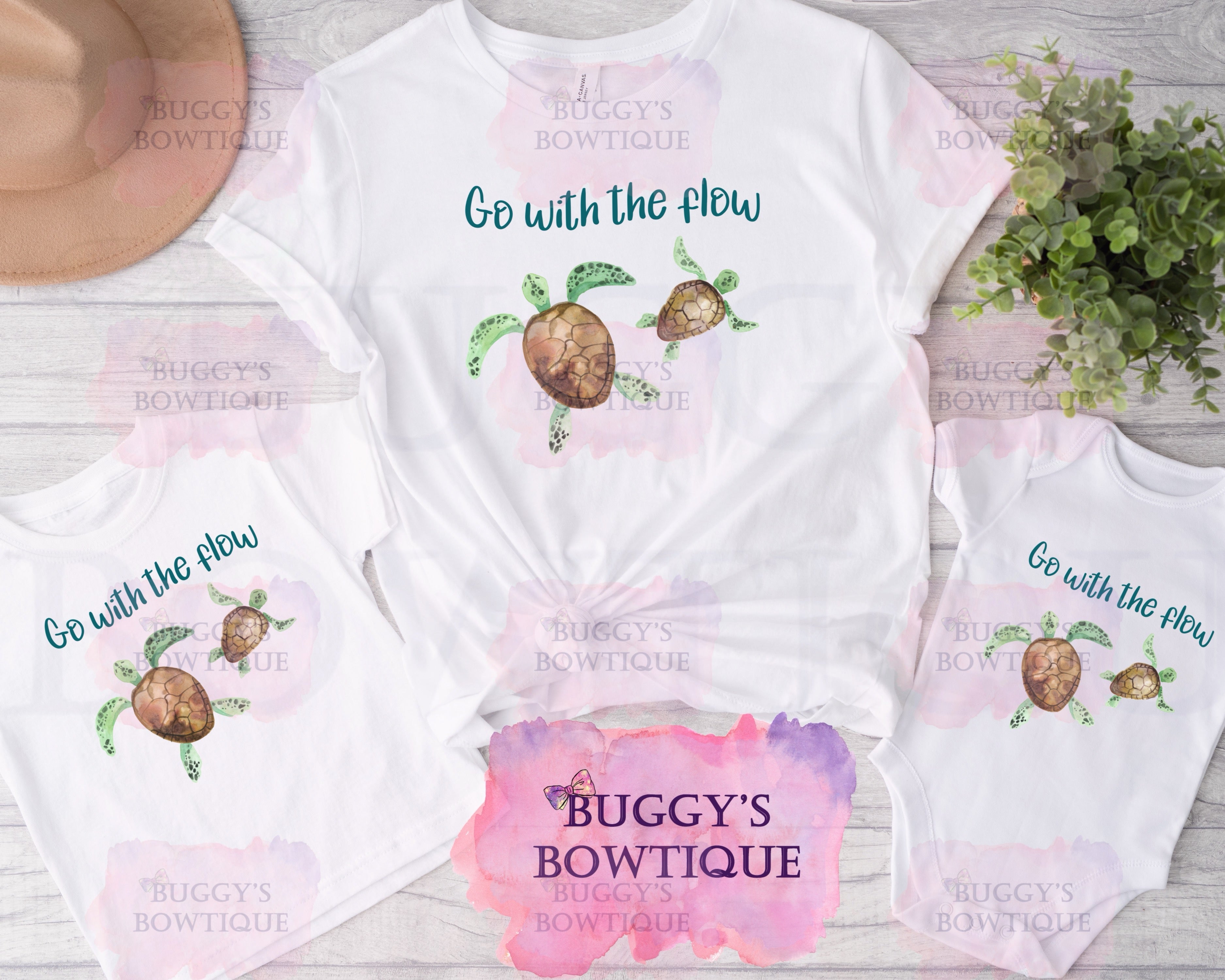 Go With The Flow Turtle Sublimation/ DTF/ BLEACHED Shirts, Onesies, Sweatshirts- MULTIPLE COLORS