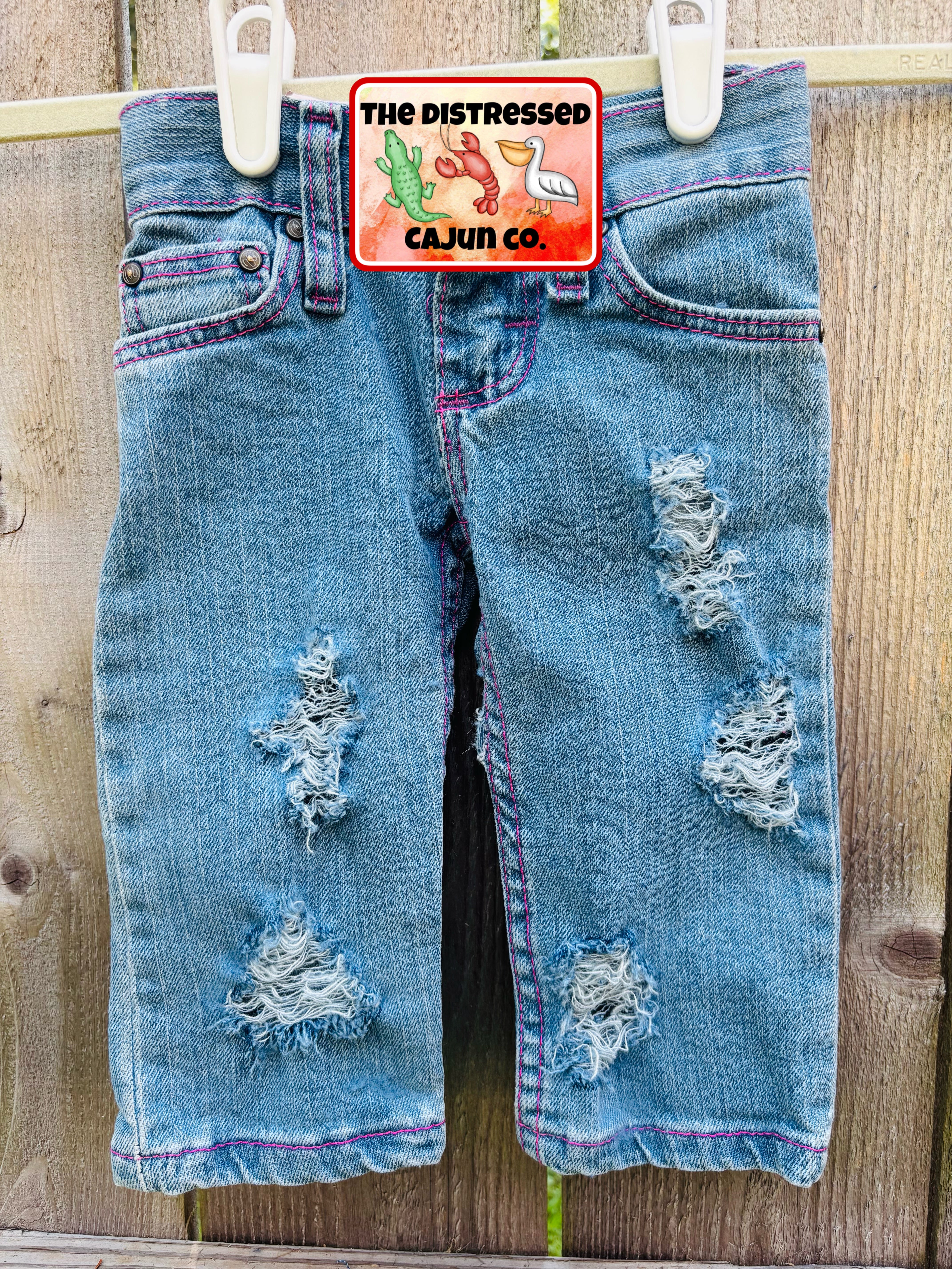 RTS Distressed Denim Size 3/6 month