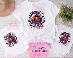 Purple Spooky Season Sublimation/ DTF/ BLEACHED Shirts, Onesies, Sweatshirts- MULTIPLE COLORS