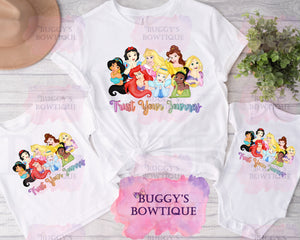 Princess Sublimation/ DTF/ BLEACHED Shirts, Onesies, Sweatshirts- MULTIPLE COLORS