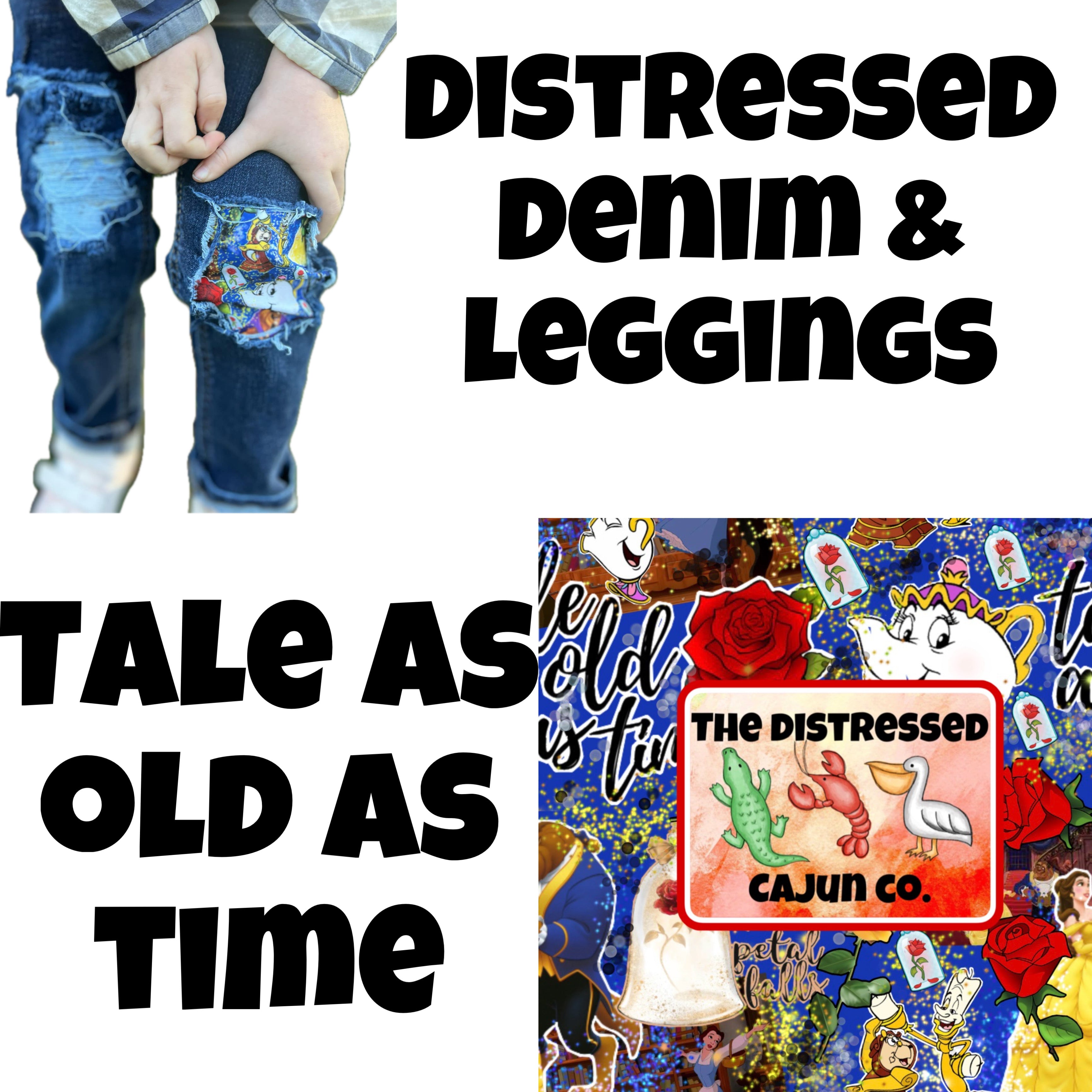 Tale As Old As Time Distressed Denim & Leggings