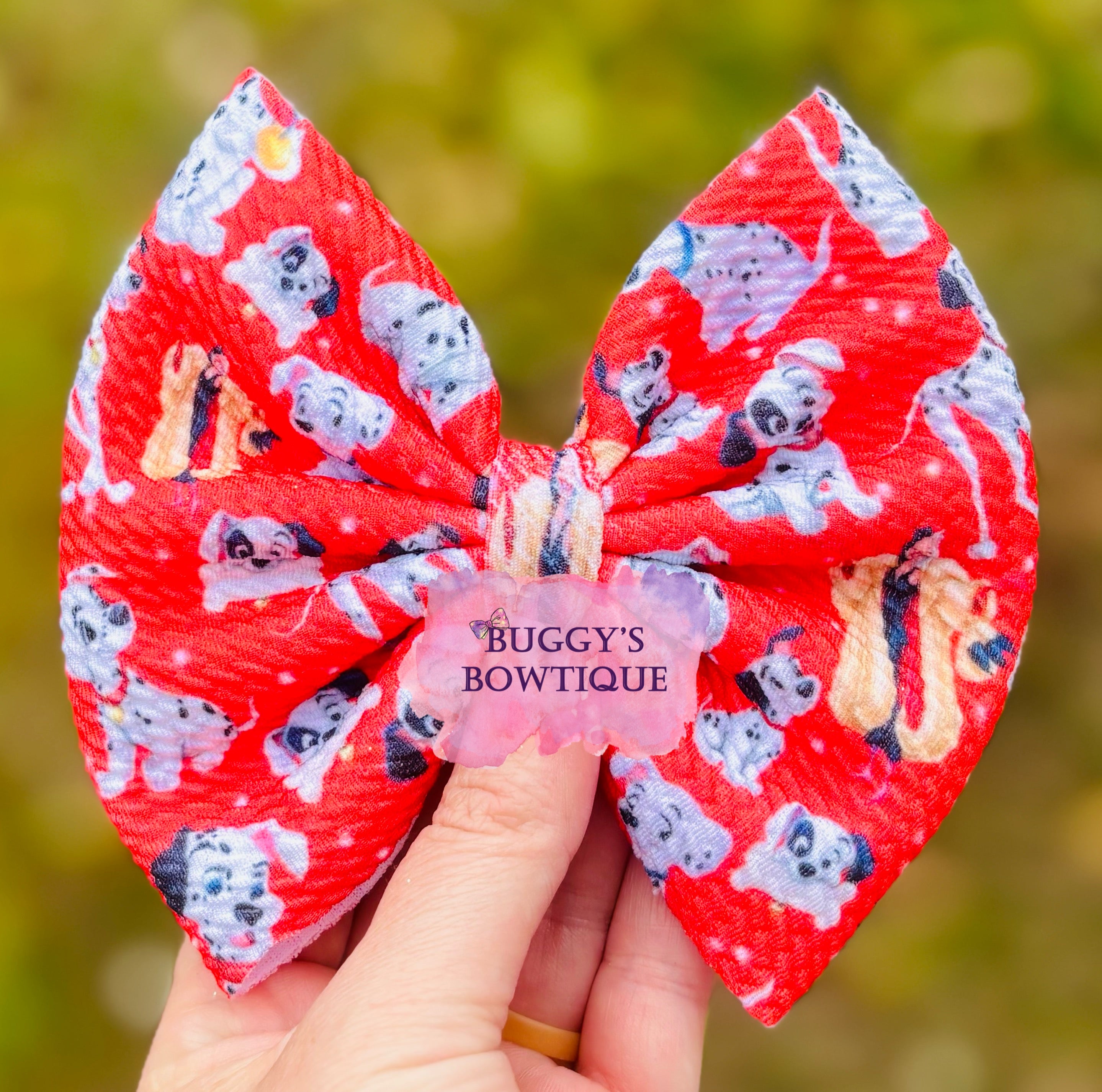 Dalmatian bow/ bow tie/ headband/ piggies/ scrunchie- MATCHING SHIRT AVAILABLE