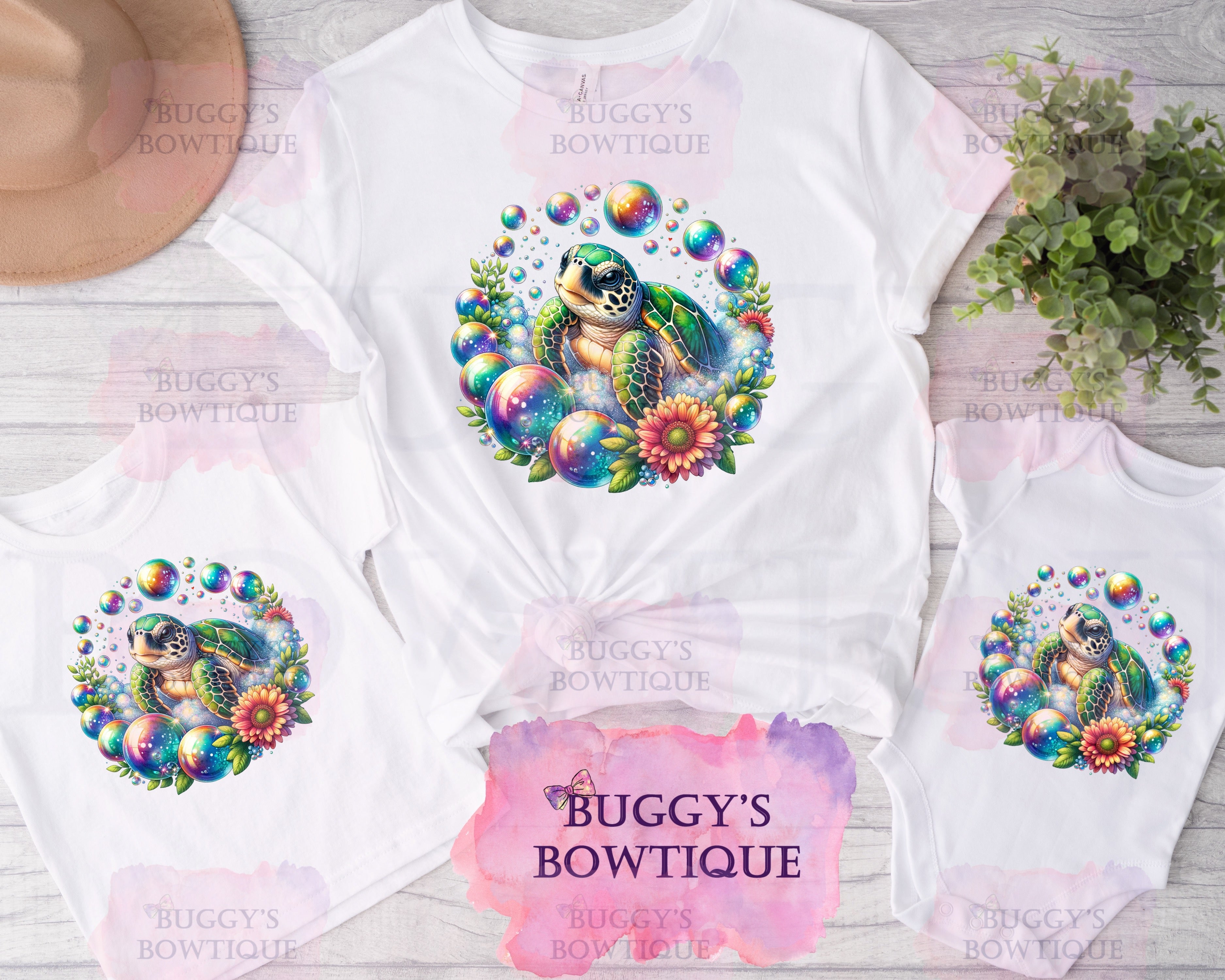 Floral Turtle Sublimation/ DTF/ BLEACHED Shirts, Onesies, Sweatshirts- MULTIPLE COLORS