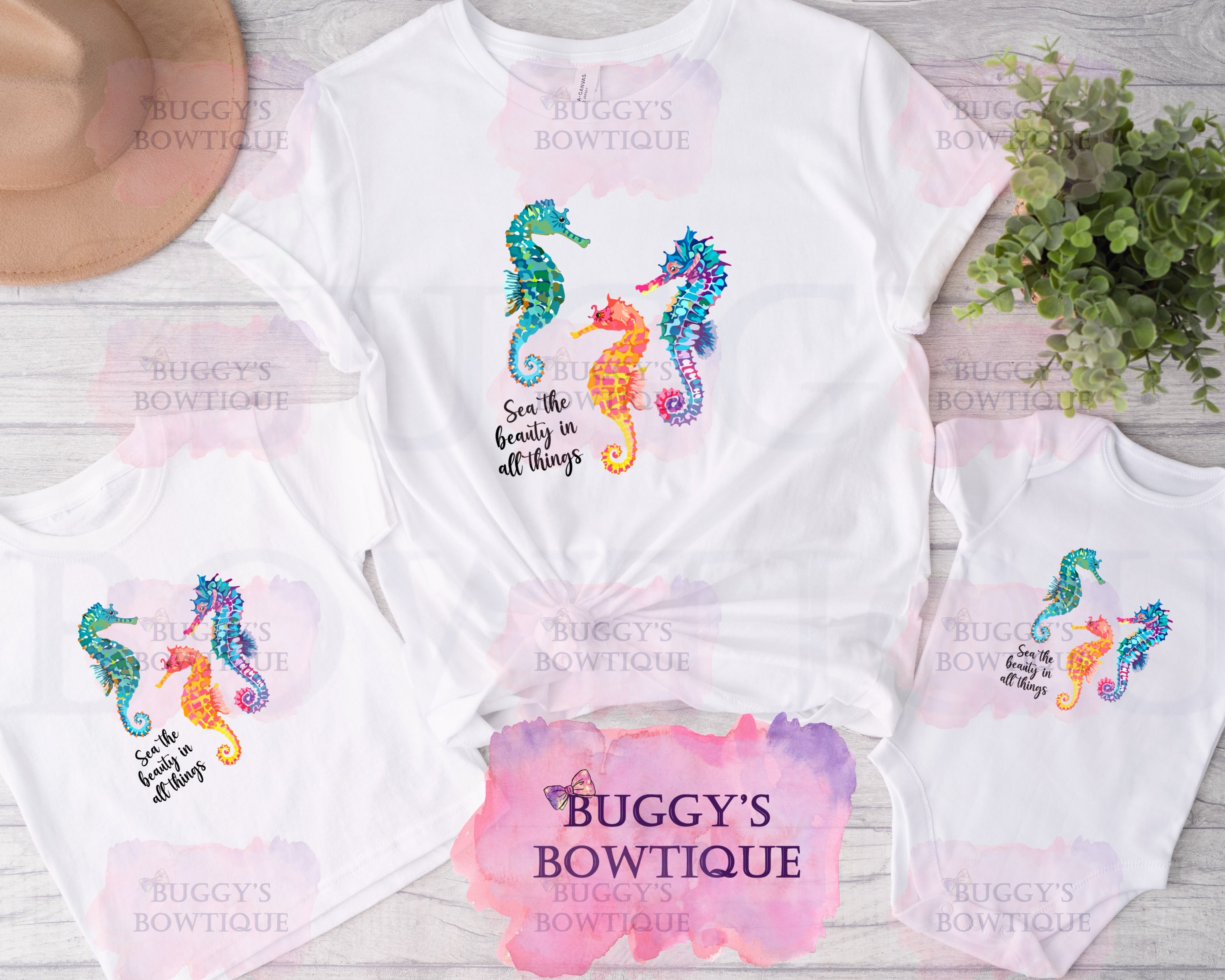 Sea Horses Sublimation/ DTF/ BLEACHED Shirts, Onesies, Sweatshirts- MULTIPLE COLORS