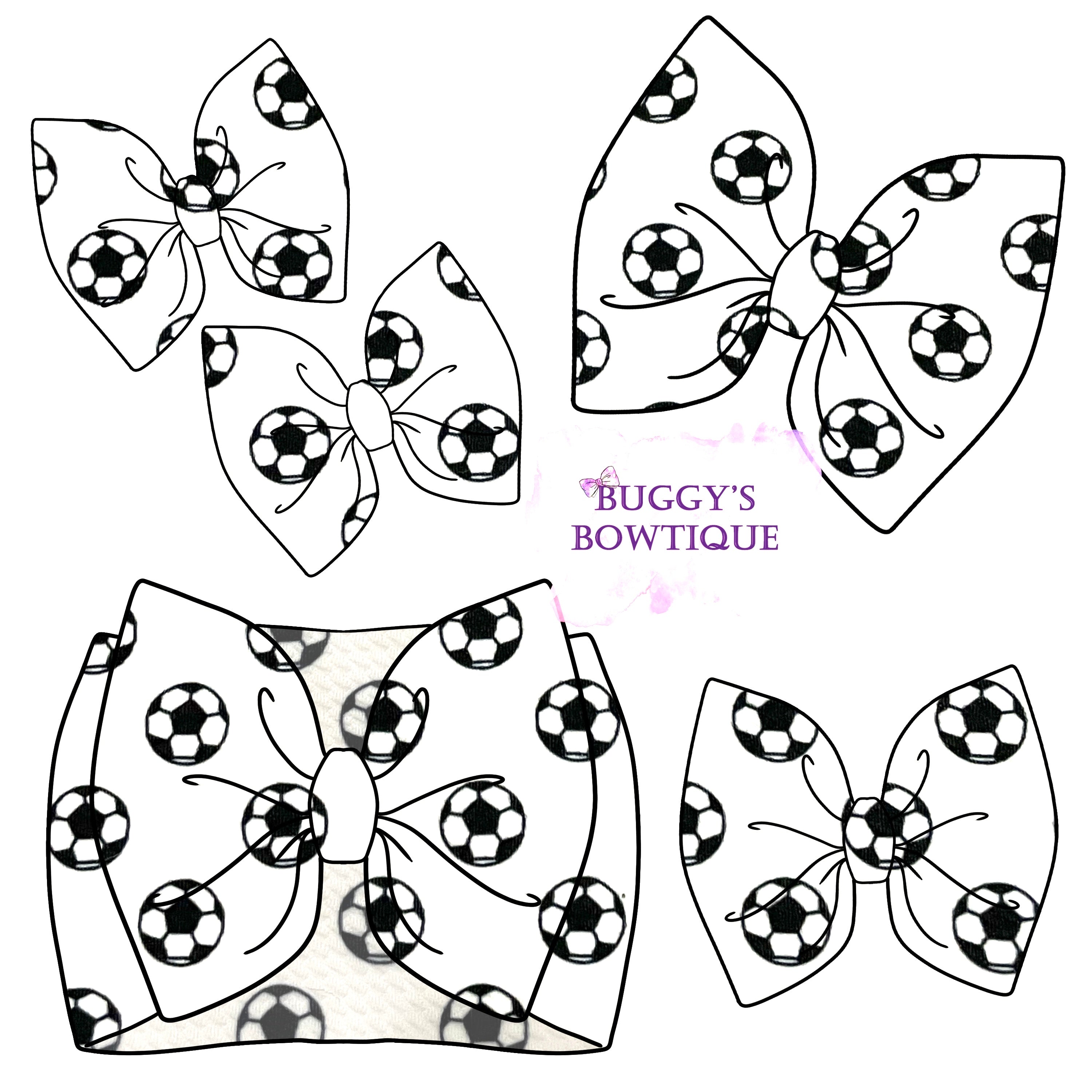 Soccer Balls bow/bow tie/headband/piggies/scrunchie