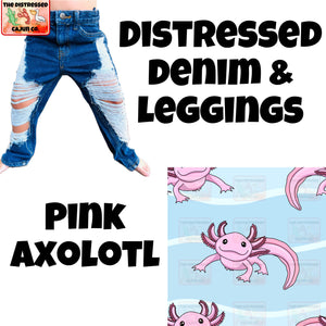 Pink Axolotl Distressed Denim & Leggings