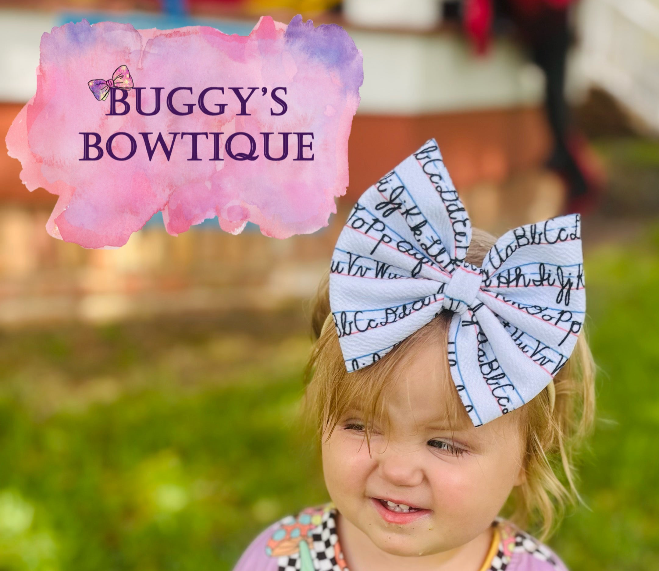 Alphabet bow/ bow tie/ headband/ piggies/ scrunchie