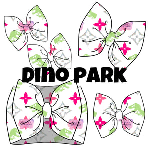 Boujee Dino bow/ bow tie/ headband/ piggies/ scrunchie