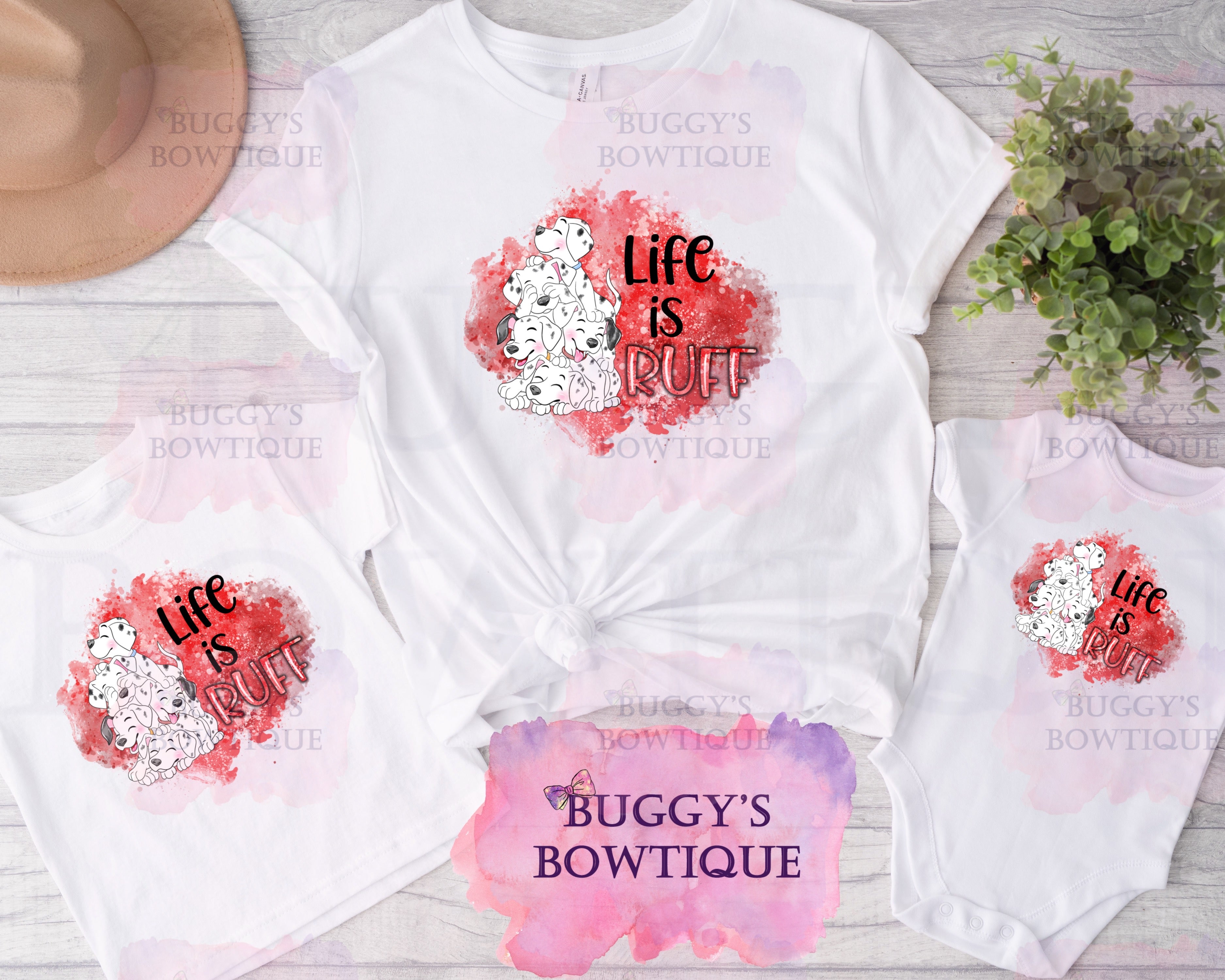 Life Is Ruff Sublimation/ DTF/ BLEACHED Shirts, Onesies, Sweatshirts- MULTIPLE COLORS- MATCHING ACCESSORIES AVAILABLE