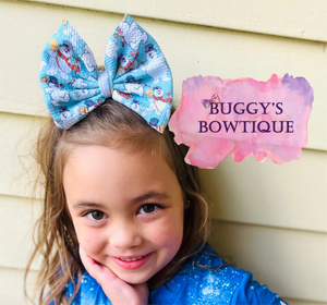 Snowman bow/ bow tie/ headband/ piggies/ scrunchie