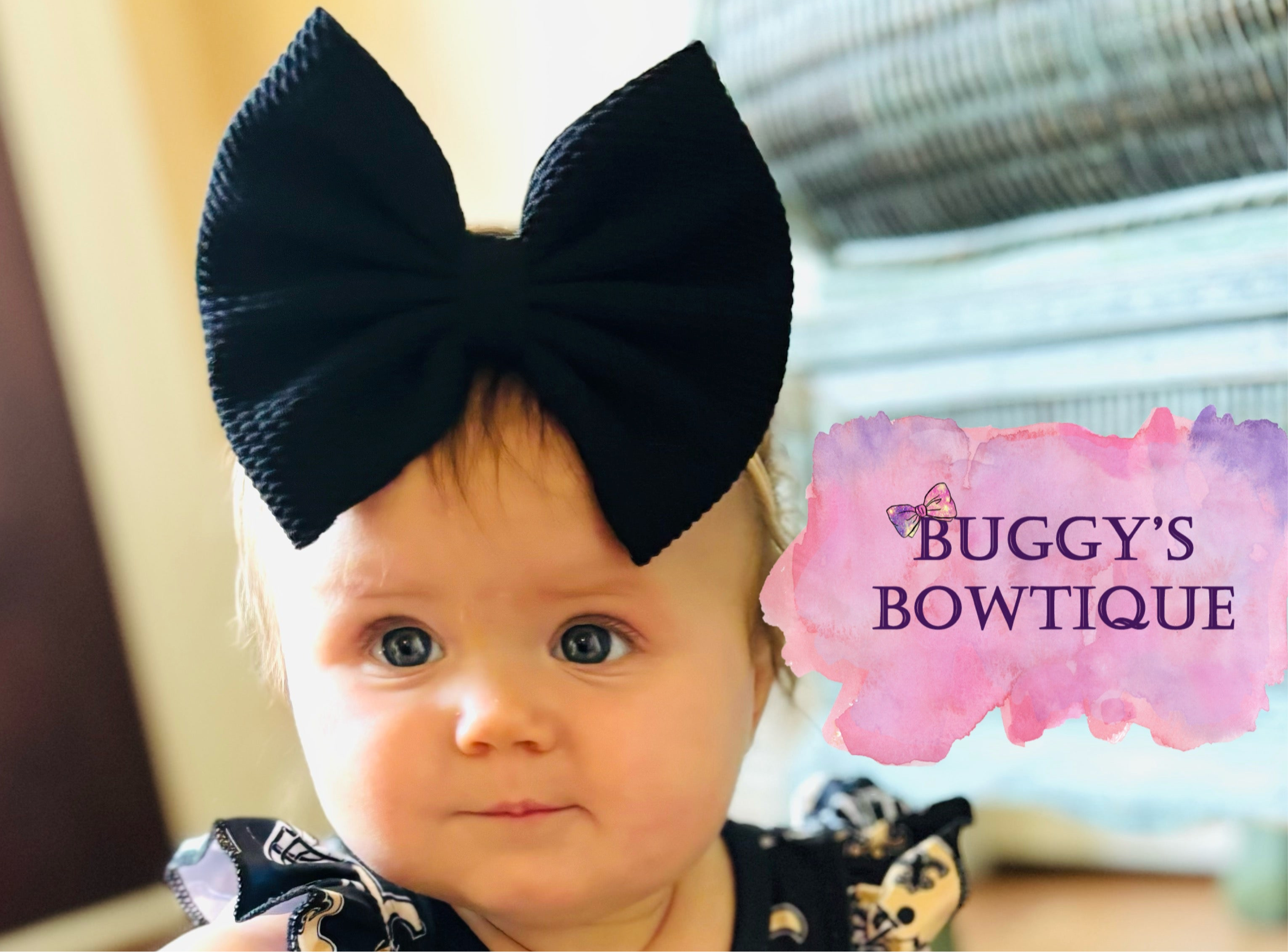 Solid Black bow/ bow tie/ headband/ piggies/ scrunchie