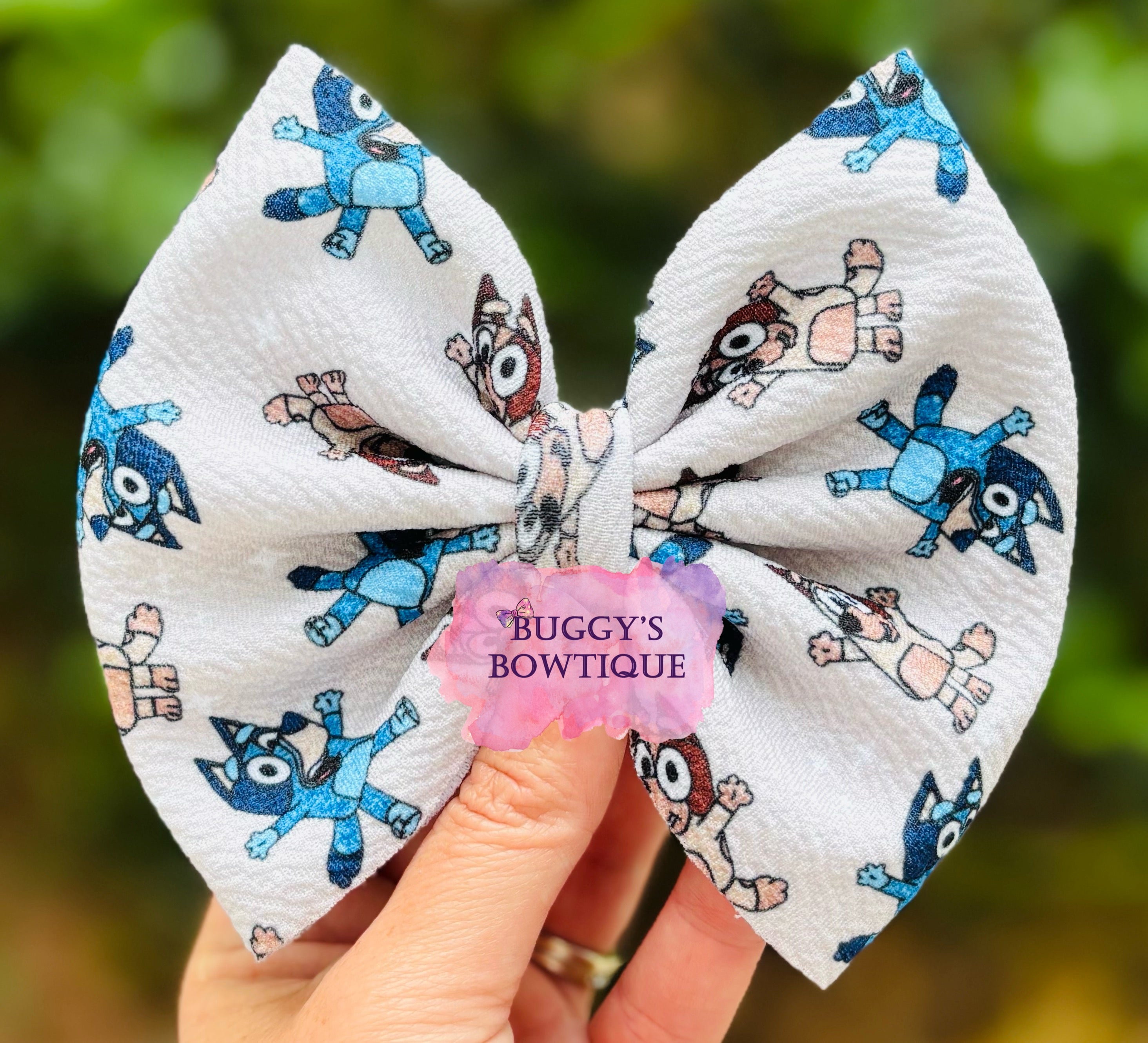 "Glitter" Blue Dog bow/ bow tie/ headband/ piggies/ scrunchie