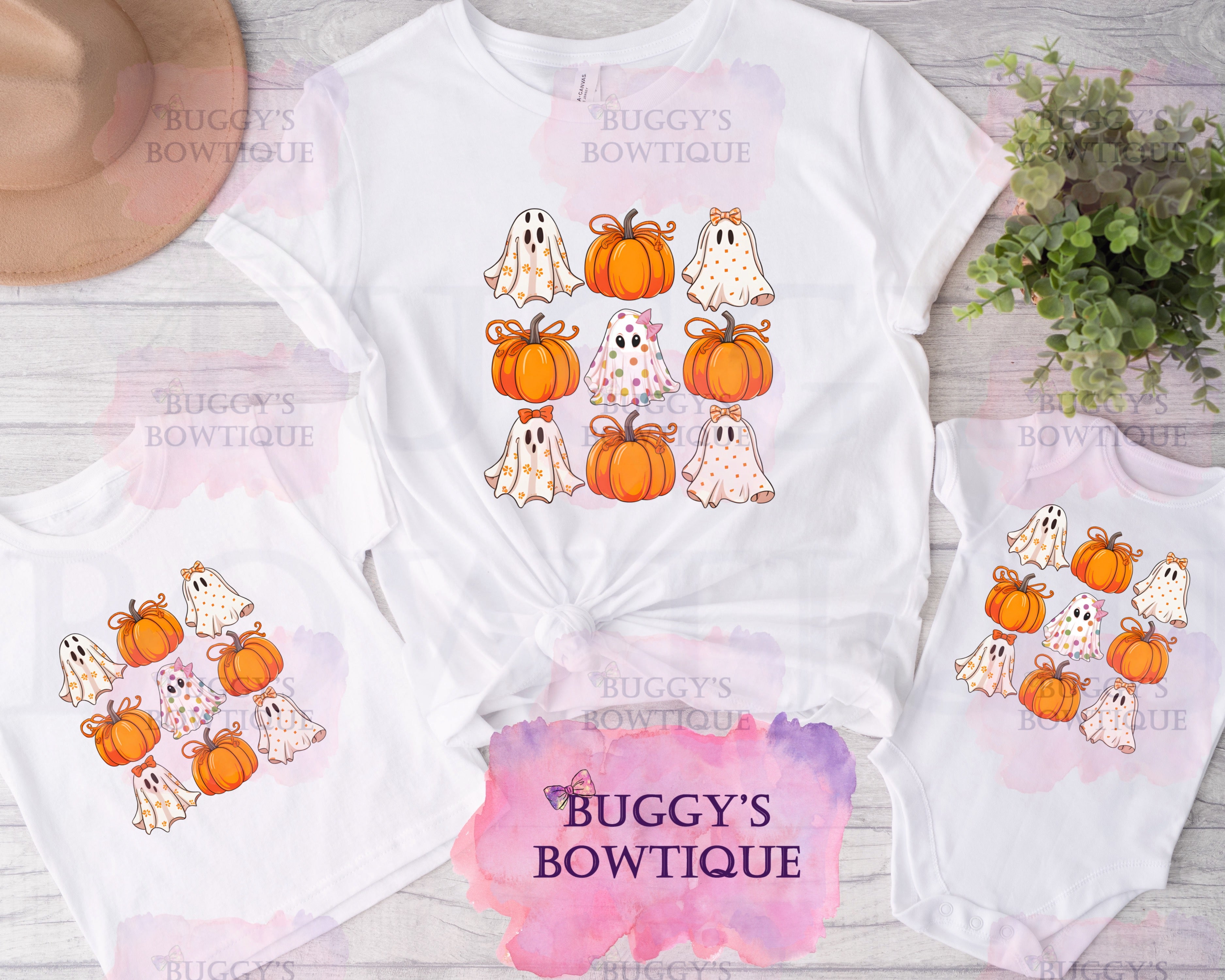 Ghosts and Pumpkins Sublimation/ DTF/ BLEACHED Shirts, Onesies, Sweatshirts- MULTIPLE COLORS