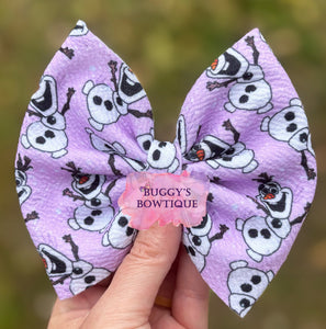 Snowman bow/ bow tie/ headband/ piggies/ scrunchie
