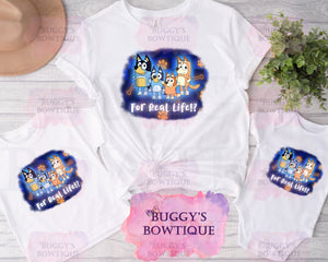 Blue Dog Glow Sublimation/ DTF/ BLEACHED Shirts, Onesies, Sweatshirts- MULTIPLE COLORS