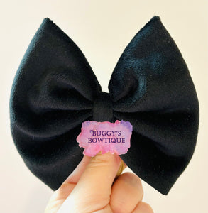 Black Velvet bow/ bow tie/ headband/ piggies/ scrunchie