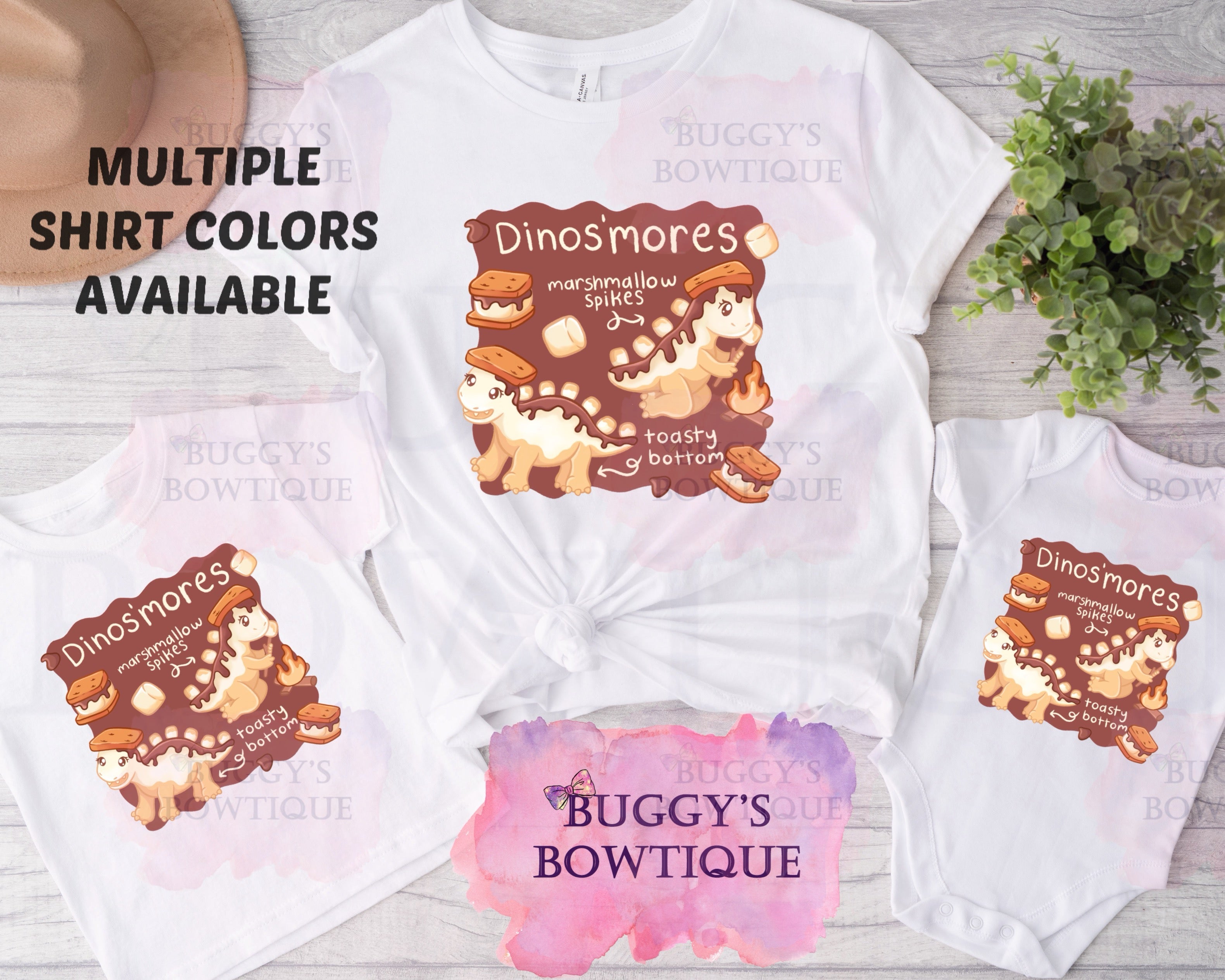 DinoS'mores Sublimation/ DTF/ BLEACHED Shirts, Onesies, Sweatshirts- MULTIPLE COLORS