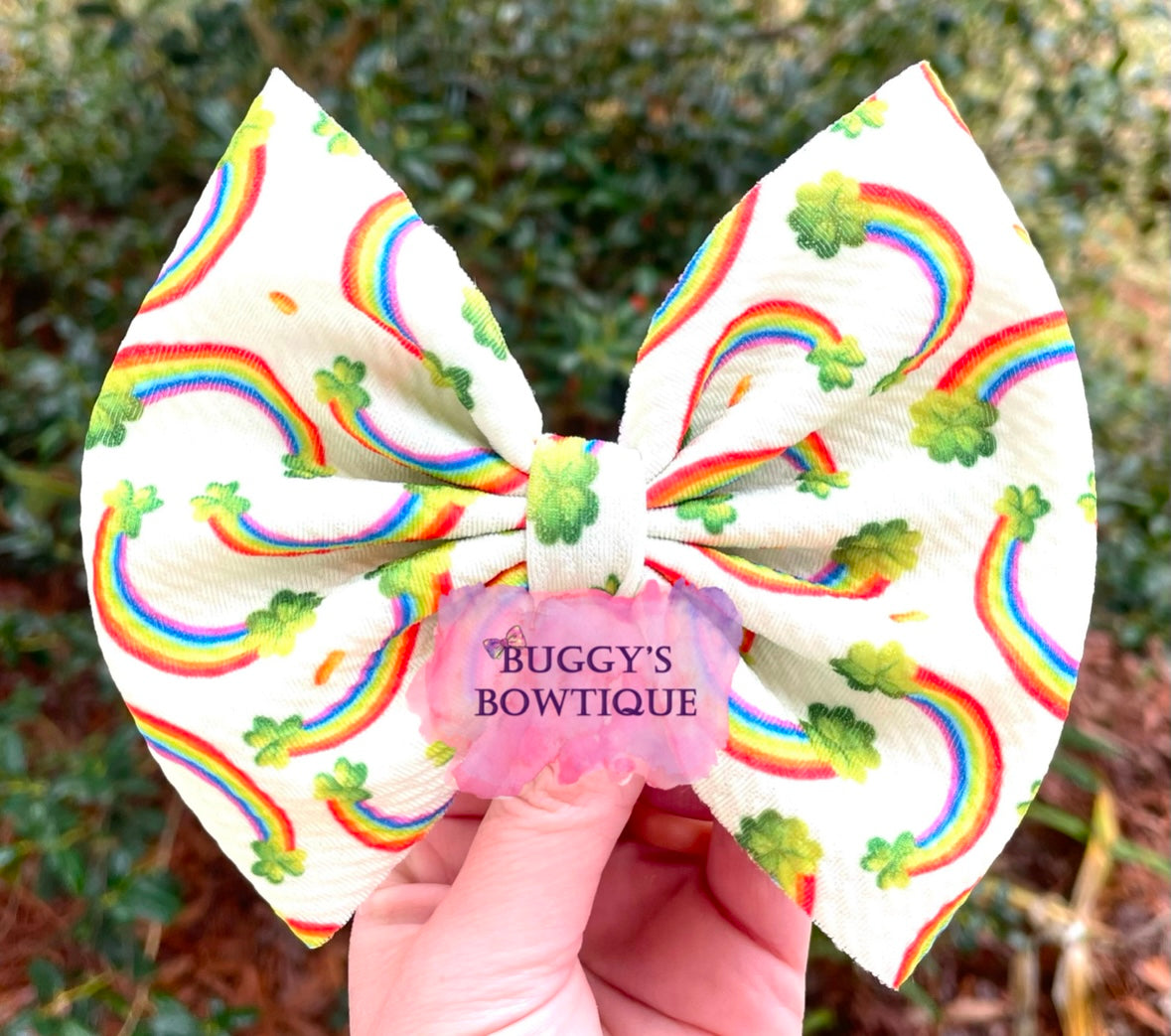 St. Patrick's Day Rainbows bow/ bow tie/ headband/ piggies/ scrunchie