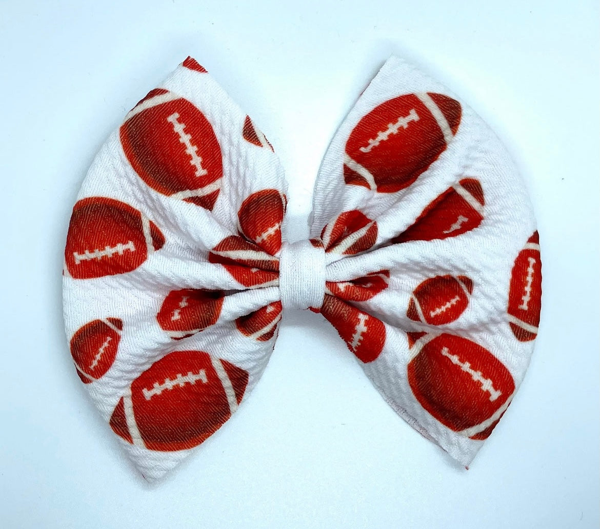 Football bow/bow tie/headband/piggies/scrunchie