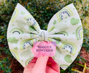 Green Rainbows bow/ bow tie/ headband/ piggies/ scrunchie