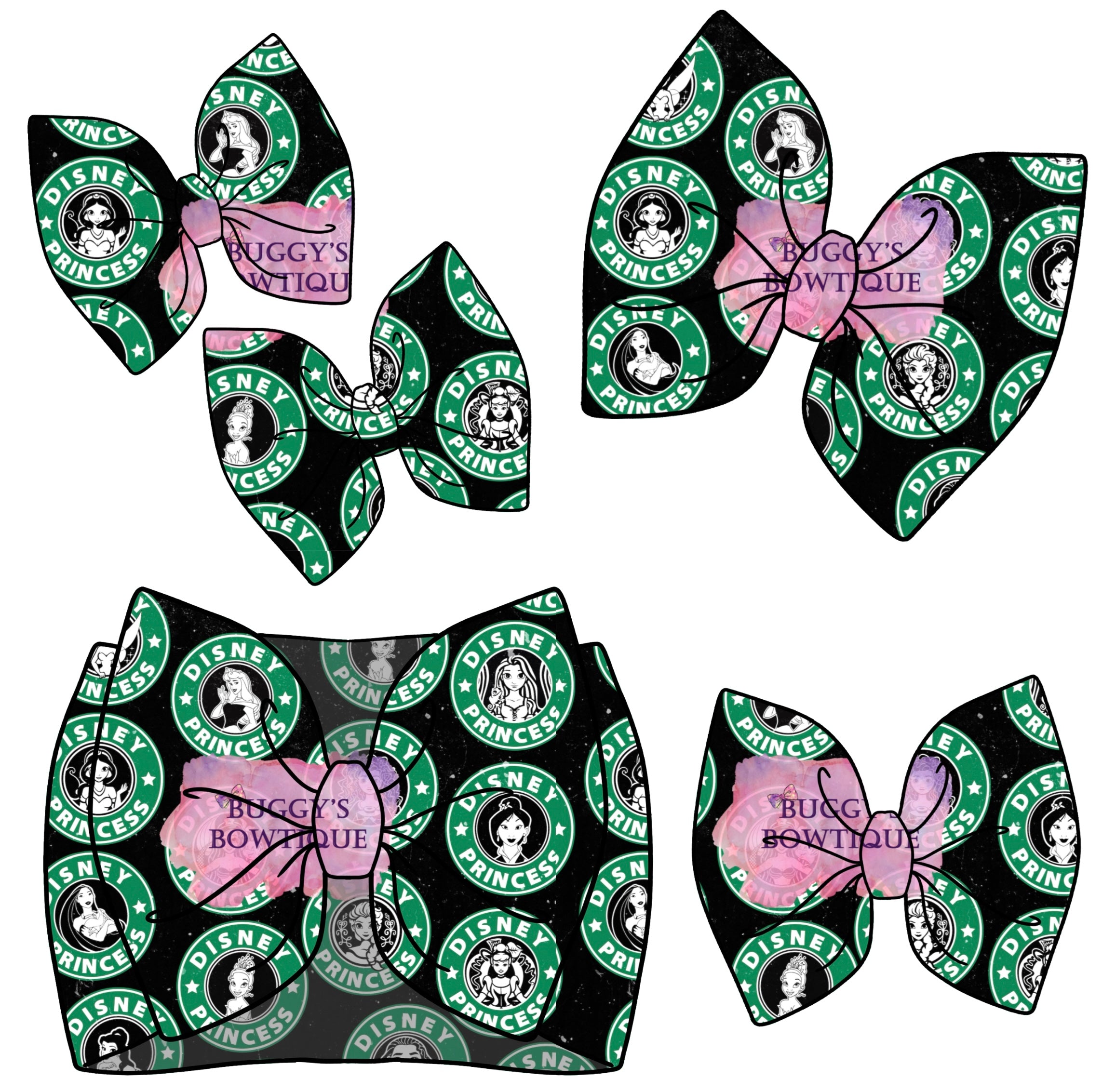 Princess Coffee bow/ bow tie/ headband/ piggies/ scrunchie