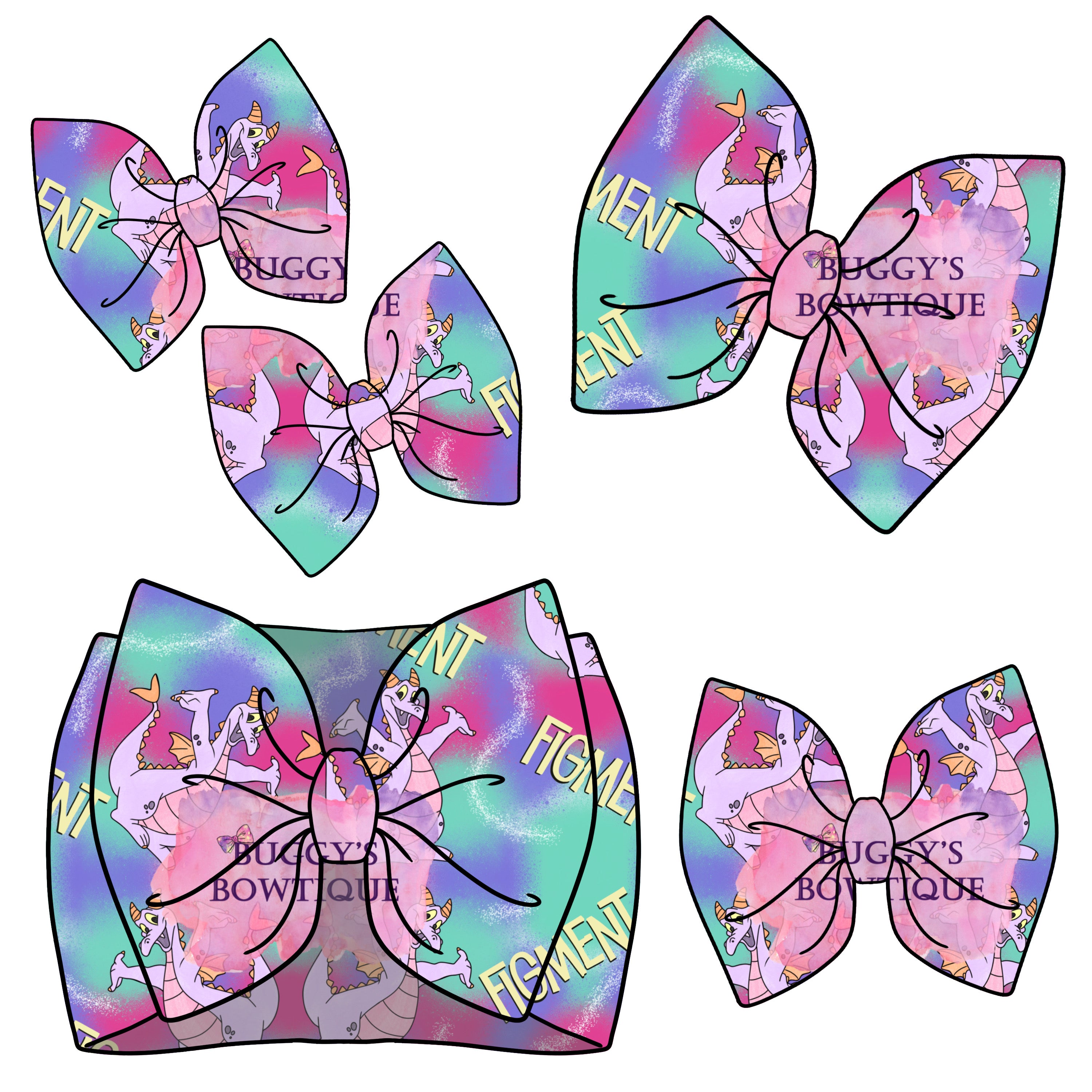 Purple Dragon bow/ bow tie/ headband/ piggies/ scrunchie