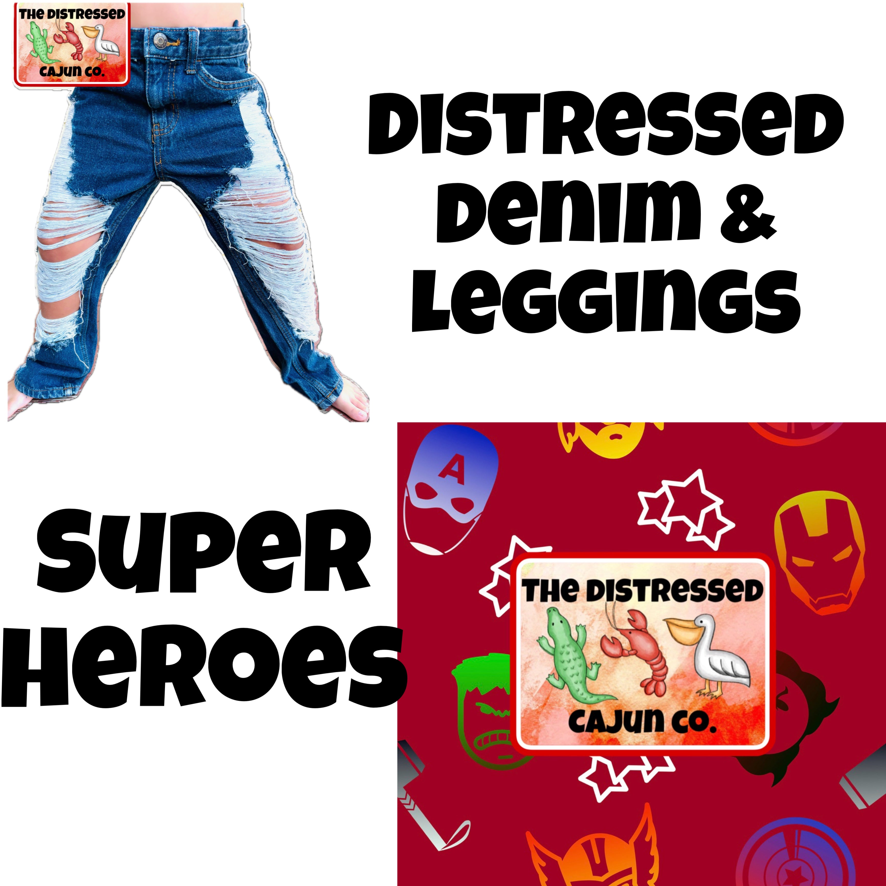 Superheroes Distressed Denim & Leggings