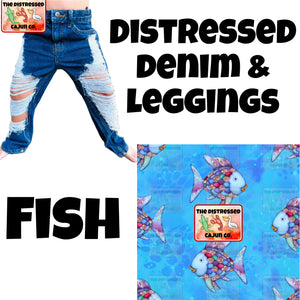 Fish Distressed Denim & Leggings