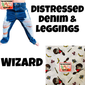 Wizard Distressed Denim & Leggings