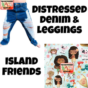 Island Friends Distressed Denim & Leggings