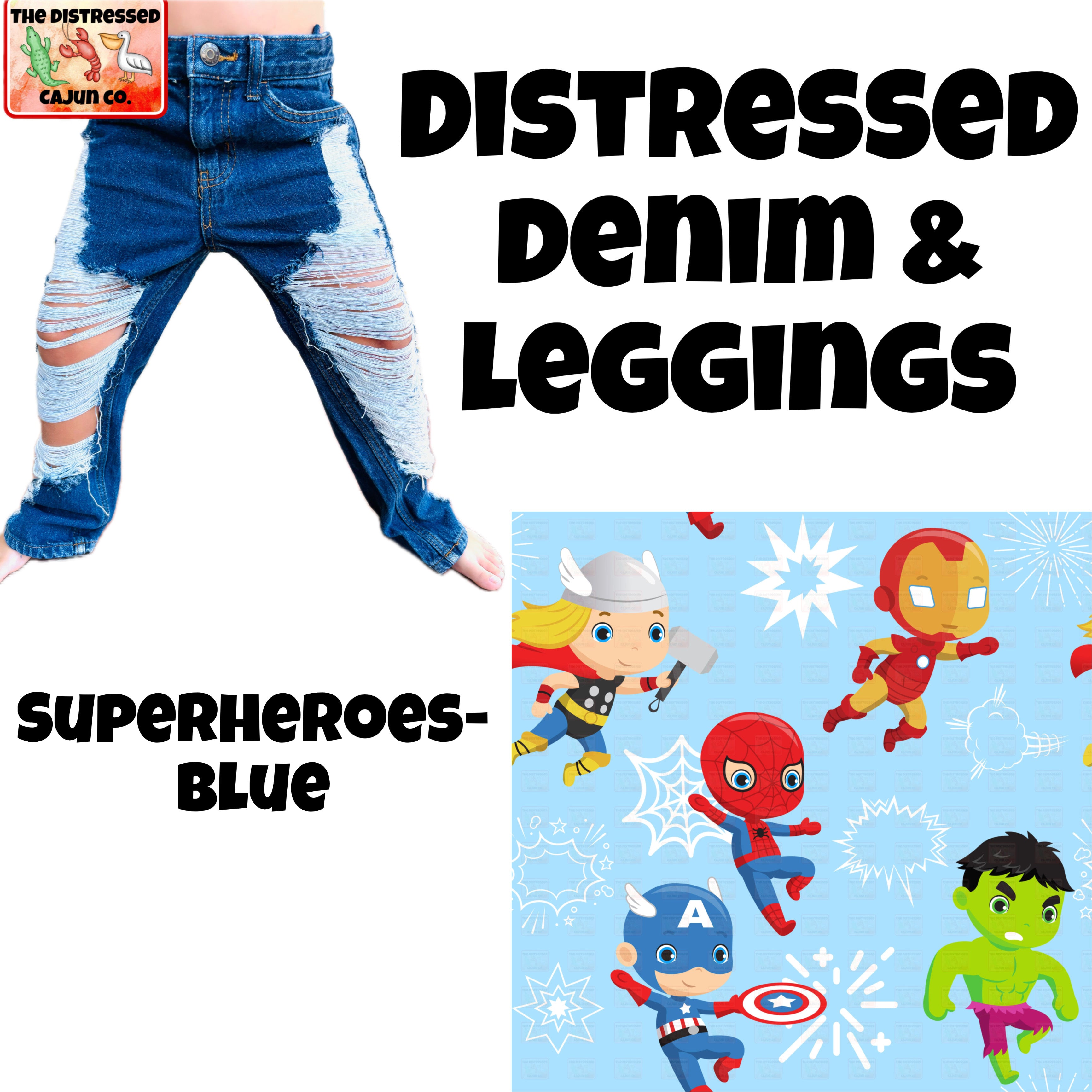 Superheroes Distressed Denim & Leggings