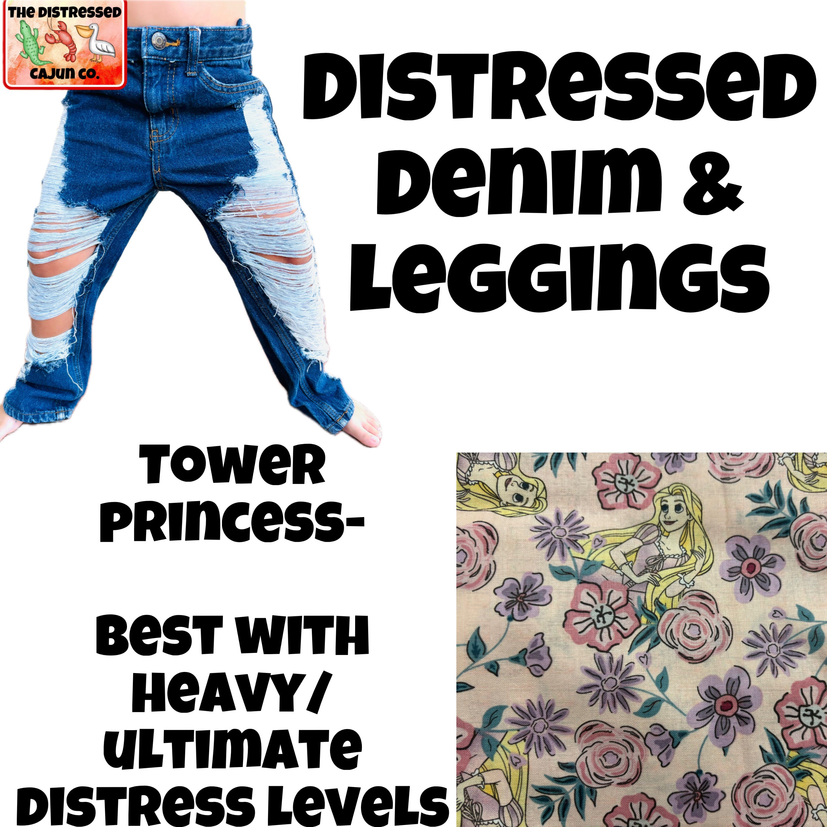 Tower Princess Distressed Denim & Leggings