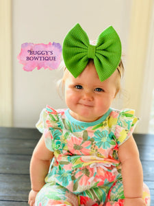 True Green bow/bow tie/headband/piggies/scrunchie