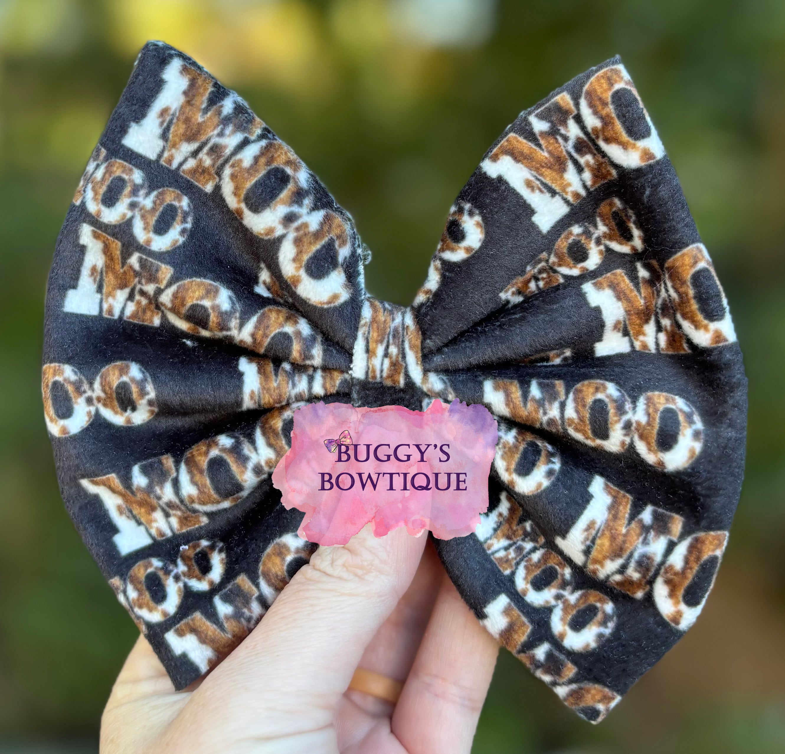 VELVET Moo bow/ bow tie/ headband/ piggies/ scrunchie