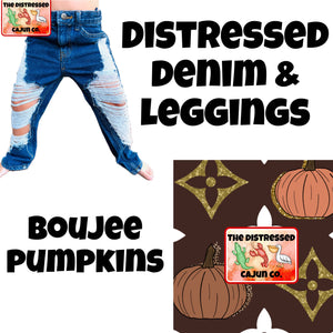 Boujee Pumpkins Distressed Denim & Leggings