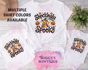 Shockingly Spooky Sublimation/ DTF/ BLEACHED Shirts, Onesies, Sweatshirts- MULTIPLE COLORS