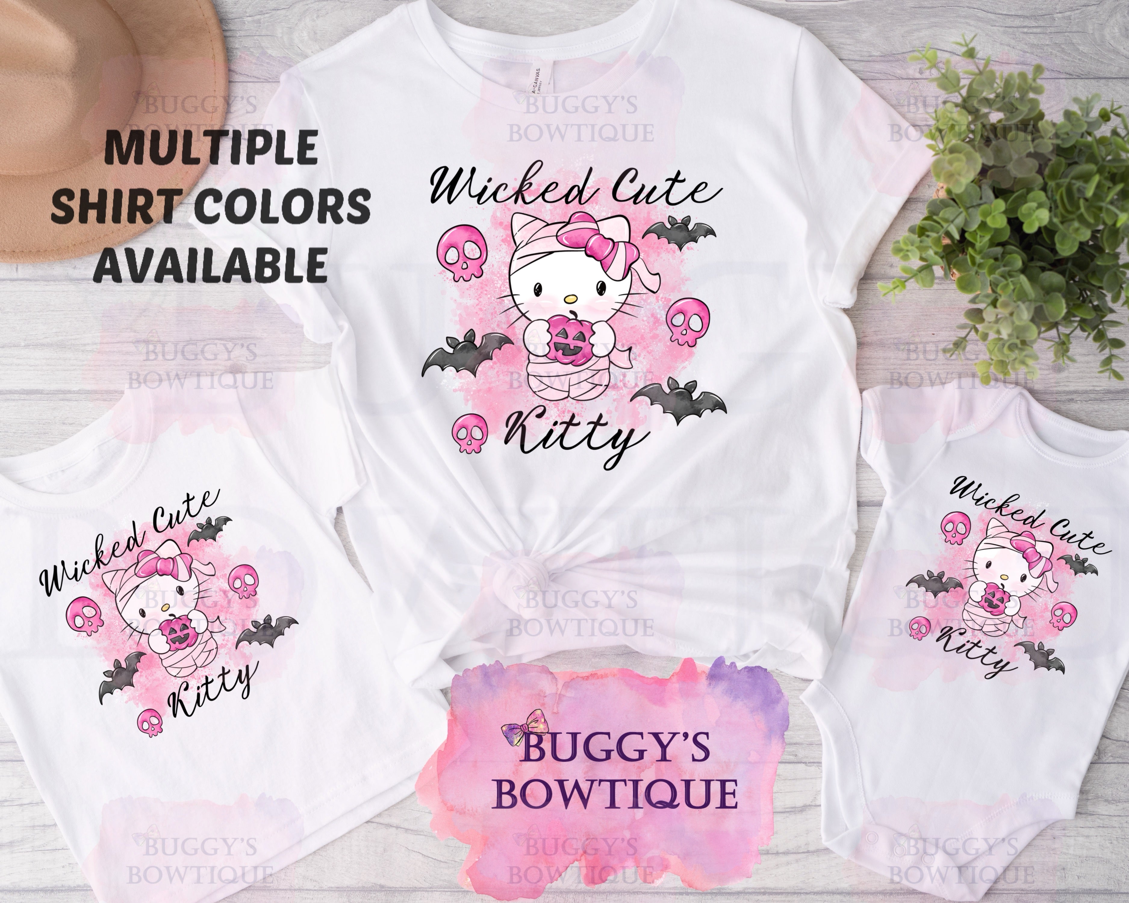 Wicked Cute Kitty Sublimation/ DTF/ BLEACHED Shirts, Onesies, Sweatshirts- MULTIPLE COLORS