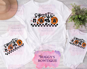 Sports Mama Sublimation/ DTF/ BLEACHED Shirts, Onesies, Sweatshirts- MULTIPLE COLORS
